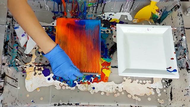 Chameleon Cells Technique with HAIR COMB - 3D Effect??!! Easy Acrylic Pour Cells смотреть онлайн