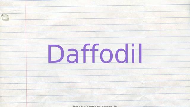 How to pronounce daffodil смотреть онлайн