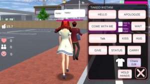 туториал как сделать kiss в sakura school simulator😚