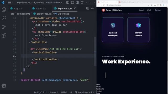 Создайте и разверните потрясающее портфолио 3D-веб-разработчиков в React JS для начинающих Three.js смотреть онлайн