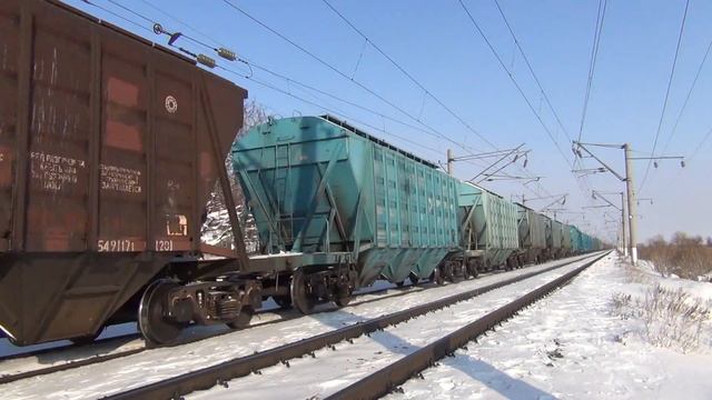 Соединённый грузовой поезд // ВЛ80К-152 и ВЛ80Т-808