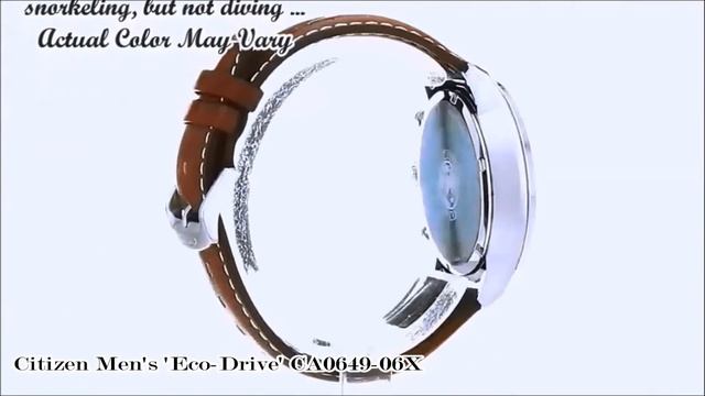 Citizen Men's Eco Drive Quartz Stainless Steel and Brown Leather Casual Watch смотреть онлайн