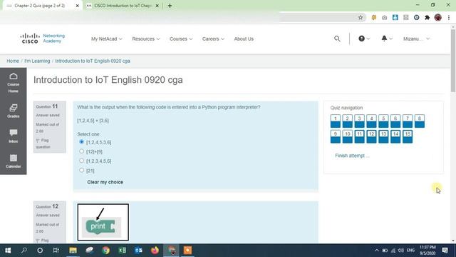 Introduction to IoT : Chapter 2 - attempt Quiz Answers смотреть онлайн