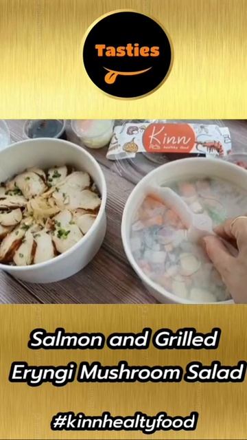Brown Rice with Miso Chicken and Onsen Egg | Salmon and Grilled Mushroom Salad | kinn healthy food смотреть онлайн