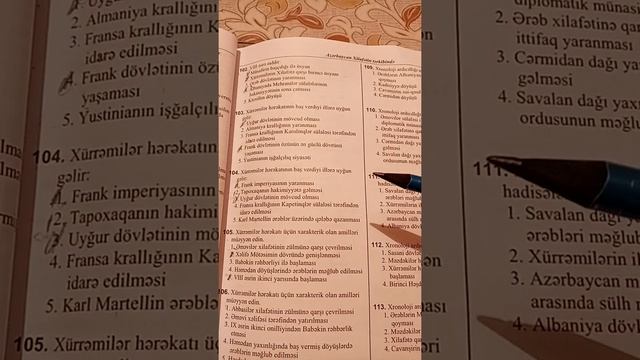 Dim. Tarix Test Toplusu 1 Hissə Mövzu Azərbaycan Xilafətin Tərkibində Test 91-121