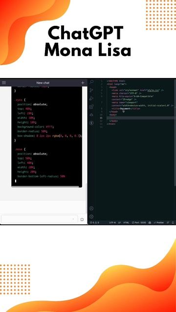 ChatGPT Mona Lisa in HTML and CSS 👨🎨 #webdevelopment #programming #html #css #coding #code смотреть онлайн
