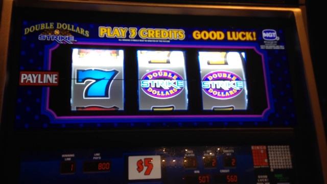 $10 Double Dollar Strike Slot Machine Line Hit High Limit Jackpot Handpay