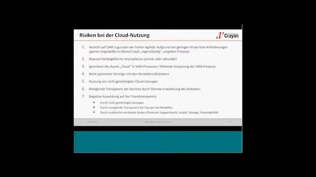 SAM Optimierung in der Cloud