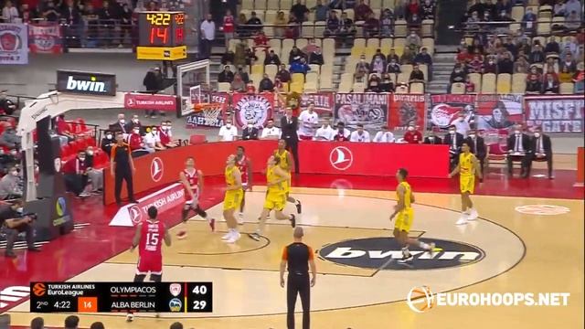 Olympiacos Piraeus-Alba Berlin 87-83: Kostas Sloukas (10 points, 6 assists) смотреть онлайн