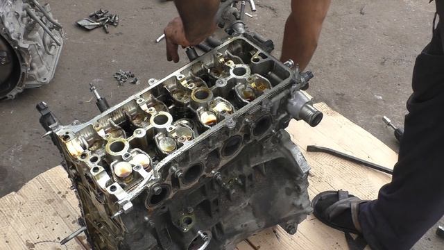 Разборка двигателя.  Тойота Камри 2.4. Пробег 480т 2004г.