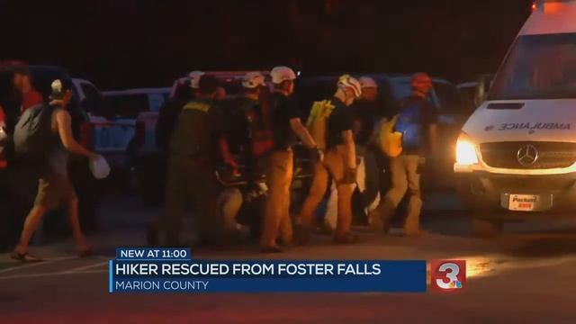 Hiker rescued from Foster Falls Recreation Area after falling 30 feet смотреть онлайн