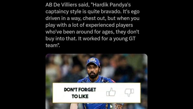 "Its Ego Driven..." Why Hardik Pandya Captaincy FAILED in MI - ABD Reacts! | IPL 2024 Cricket News смотреть онлайн