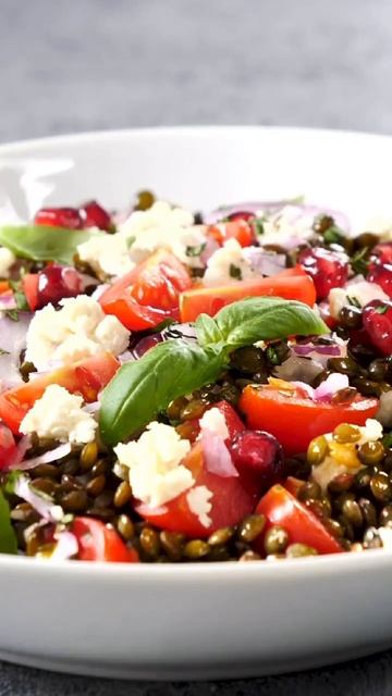 Tomato Feta Cheese and Lentils Best Salad Recipe ( in Description) #shortsfeed смотреть онлайн