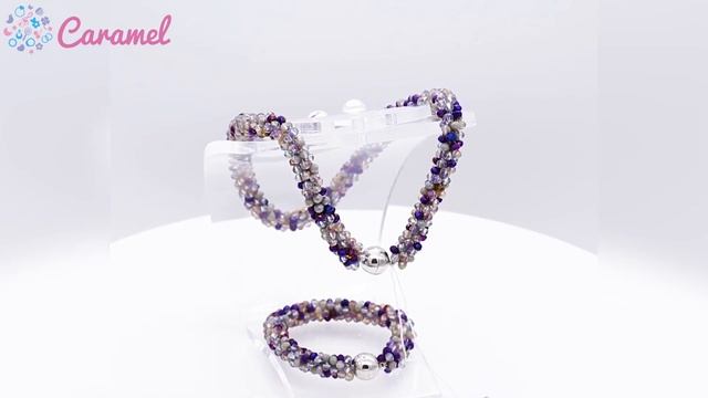 64291 бусы браслет цирконий куб серо фиолетовый смотреть онлайн