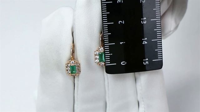 Серьги из золочёного серебра AQUAMARINE с фианитом и ювелирным кристаллом А40967Г-п смотреть онлайн