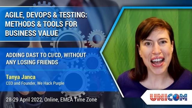 Tanya Janca Speaking At Agile, DevOps & Testing: Methods & Tools For Business Value, 28-28 Apr 2022