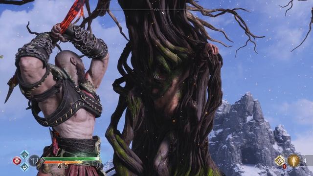 Kratos uses mimir's body as a target смотреть онлайн