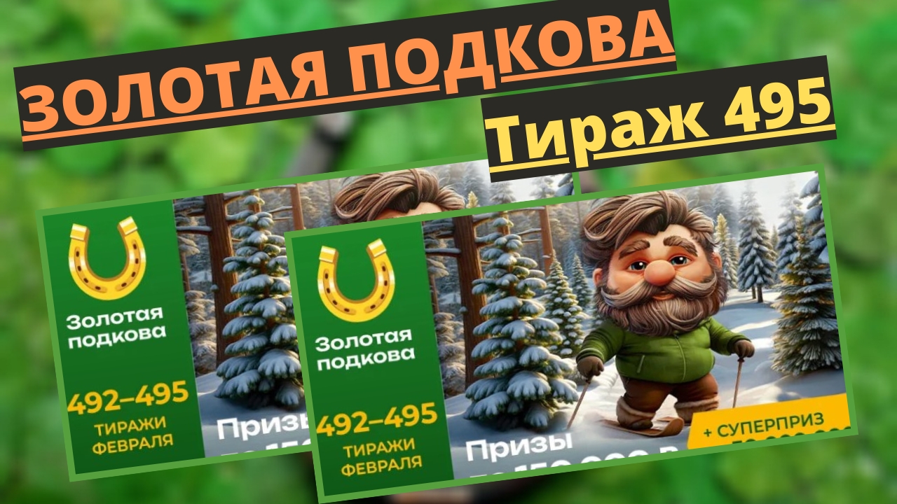 Проверить билет лотереи ЗОЛОТАЯ ПОДКОВА тираж №495 от 23 февраля 2025 ., Столото! смотреть онлайн