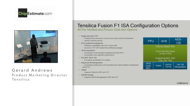 Choosing a DSP for IoT/Wearable Applications, Tensilica, IP Talks! DAC 2016 смотреть онлайн