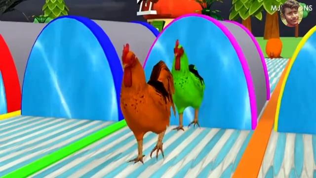 Duck cartoon vs gorilla paint and animals cow mommanth elaphent dinosaur crossing video смотреть онлайн