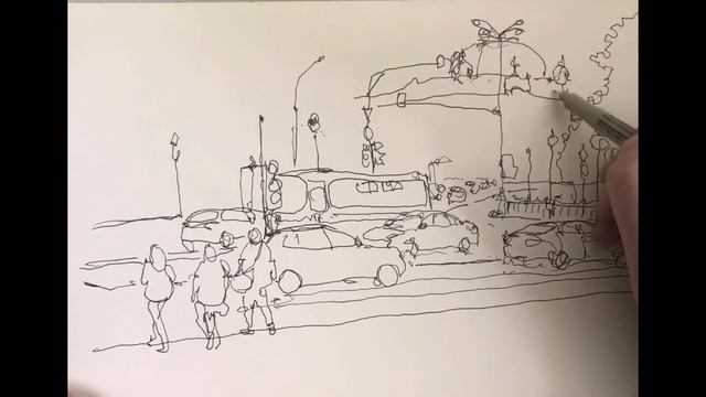 Urban Sketching Timelapse Video Tutorial Project 56 #summer #urbansketching смотреть онлайн