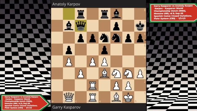 Garry Kasparov V/s Anatoly karpov Match 9. 1985 world championship смотреть онлайн