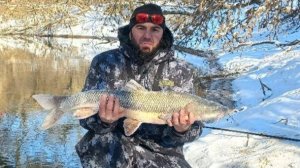 Зимняя рыбалка на Сунже. Трофейный усач (мурзак). Рыбалка в Чечне