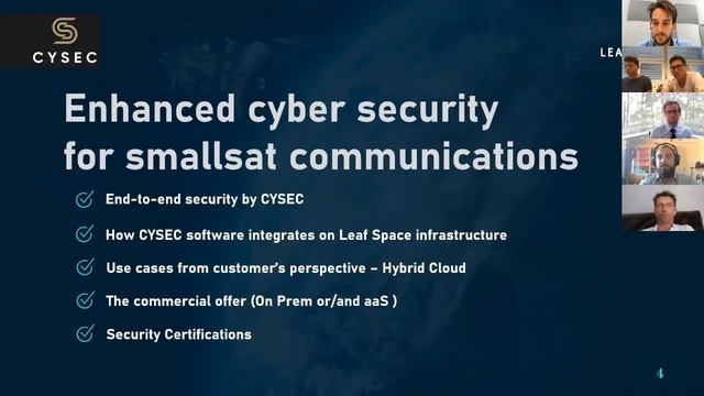 Leaf Space + CYSEC Webinar: Cybersecurity Solutions for Satellite Operators смотреть онлайн