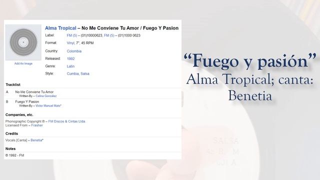 Fuego Y Pasión - Alma Tropical Canta Benetia (Salsa Romántica)