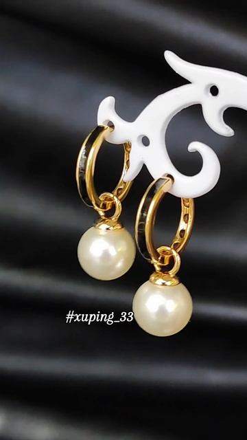 Серьги с искусственным жемчугом #медицинскийсплав #дубайскоезолото #xuping #xuping_33 #медсплав смотреть онлайн
