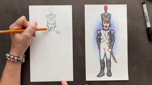 How to draw Napoleon soldier￼ смотреть онлайн
