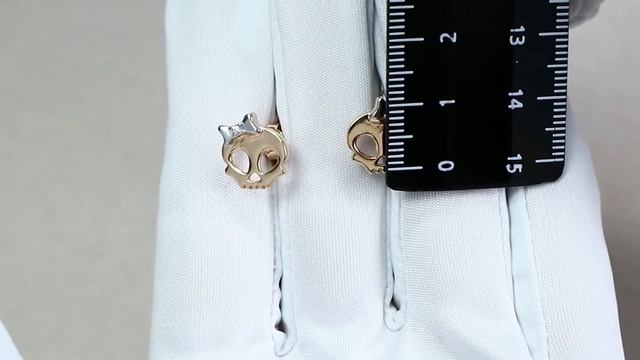 Серьги из золочёного серебра AQUAMARINE с фианитом А48691А-пк смотреть онлайн