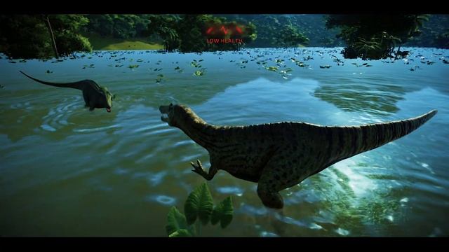 Jurassic World Evolution - Crocodile Baryonyx hunting vs Metriacanthosaurus - Jurassic Cinema смотреть онлайн