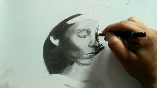 #girlsketch how to draw girl sketch charcoal and graphite pencile sketch смотреть онлайн