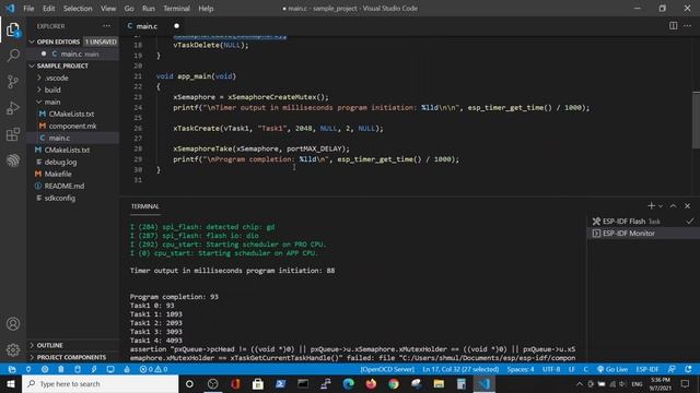 Task single binary to mutex semaphore - FreeRTOS ESP IDF for esp32 смотреть онлайн