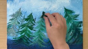 Антистресс - рисуем деревья акриловыми красками необычным простым способом