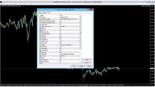 How to Enter Daily Settings in Liquidity Trader EA