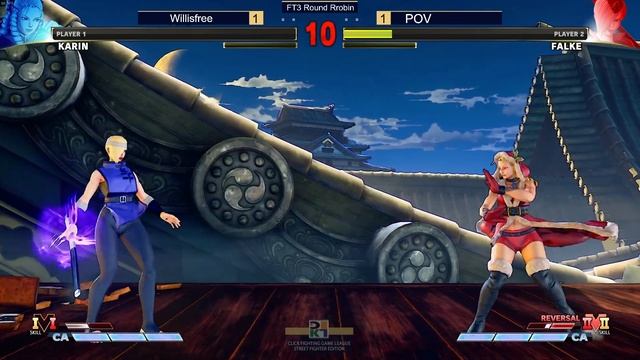 Click Fighting Game League | Street Fighter 5 | Maplekon (Karin) Vs. POV (Falke)