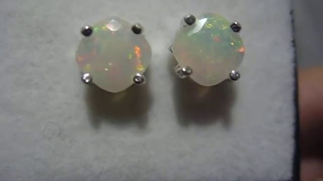 Ethiopian Welo Natural Opal Sterling Silver Stud Earrings #317 смотреть онлайн