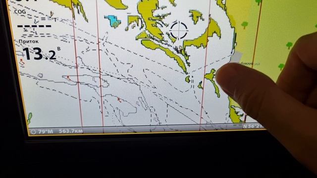 Включение изобат на карте Navionics Humminbird Onix 10 SI