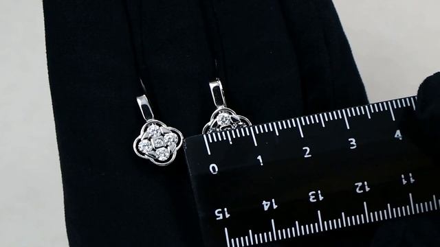 Серебряные серьги AQUAMARINE с фианитом А48505А смотреть онлайн