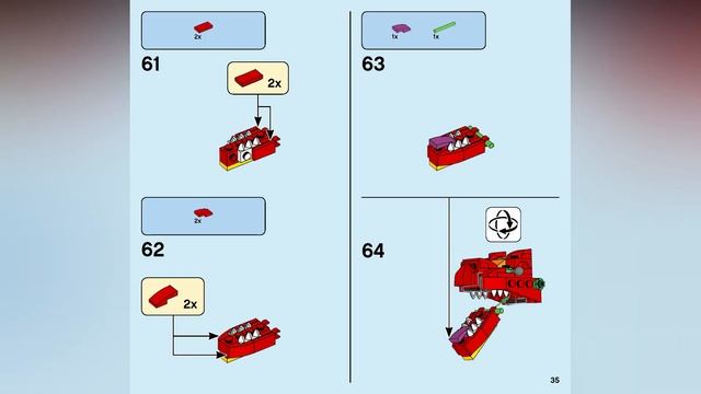 LEGO Instructions - How to Build House of Dinosaurs - 40366 (RED DINOSAUR - BOOK 1) смотреть онлайн