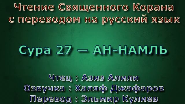 Сура 27 — АН НАМЛЬ - Азиз Алили (с переводом) смотреть онлайн
