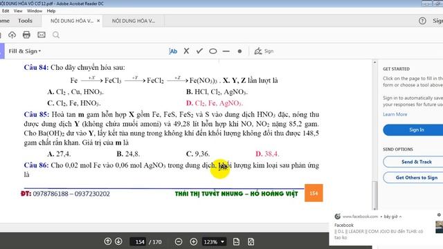 Hóa 12. Bài Tập Sắt Và Hợp Chất Buổi 3.