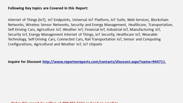 Internet Of Thing (IoT) Market 2017 By Global Industry Analysis And Forecasts 2023