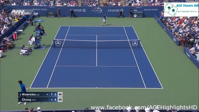Stanislas Wawrinka vs Hyeon Chung tennig US OPEN 2015 смотреть онлайн