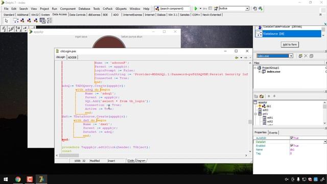 ONLLINE DATABASE | FORM LOGIN + DECOMPILER PROJECT {EXE} | DELPHI 7 - #4
