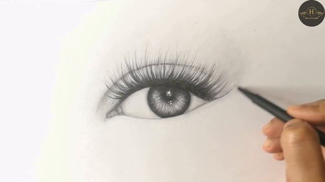 How to draw a realistic eye with graphite pencils| Beginners | Time lapse смотреть онлайн