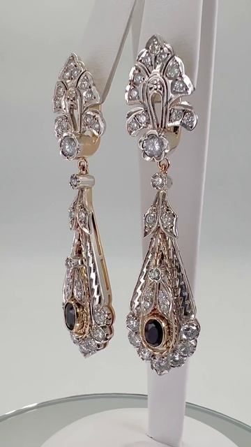 Золотые серьги с бриллиантами смотреть онлайн