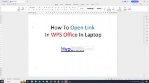 How To OPEN LINK In WPS Office Writer (2023)
